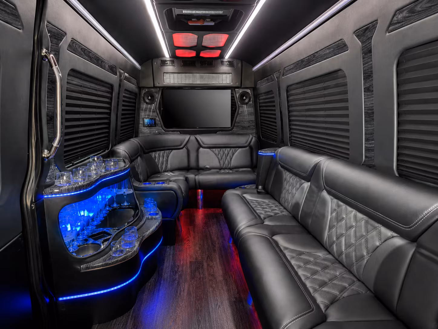 winston salem 40 passenger party bus interior